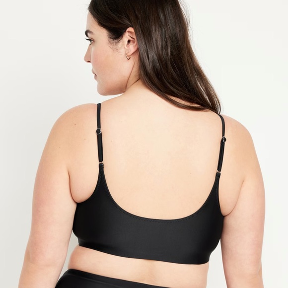 NWT OLD NAVY Scoop-Neck Bikini Swim Top Color: Black SIZE MEDIUM - Picture 6 of 9